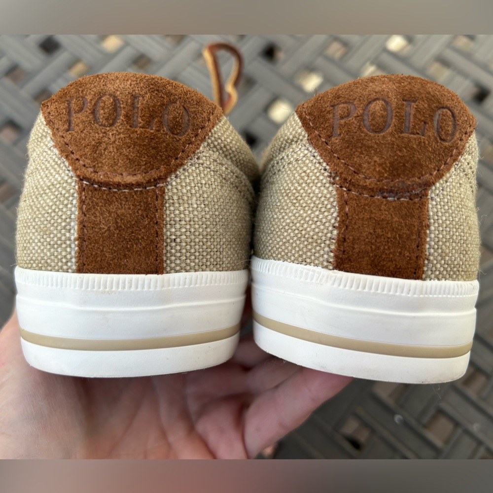 POLO RALPH LAUREN ‘Vaughn’ s7 men/8.5 wmn sneakers-LOOK NEW-suede/fabric uppers - Picture 6 of 8